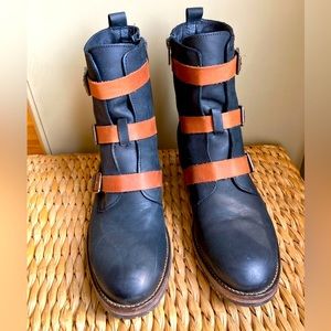 EUC Wolverine 1883 Lizzie 6 Inch Boots with Buckle, Zipper, Lug Sole Size 10